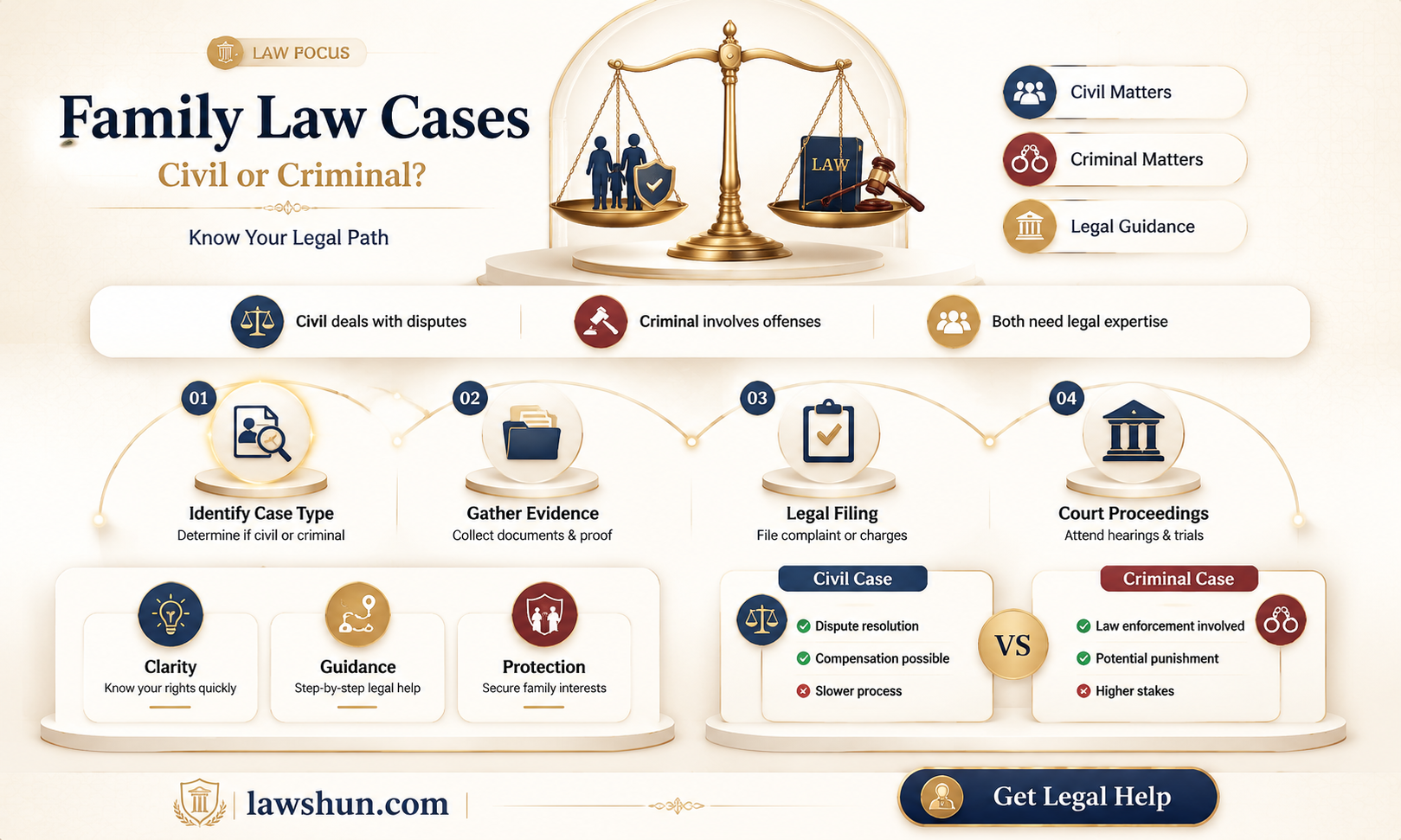 are family law cases filed as civil