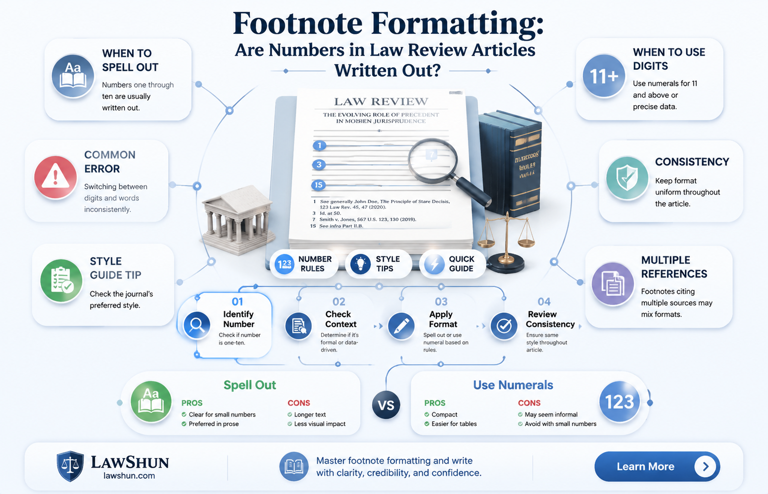 are numbers written out in footnotes of law review articles