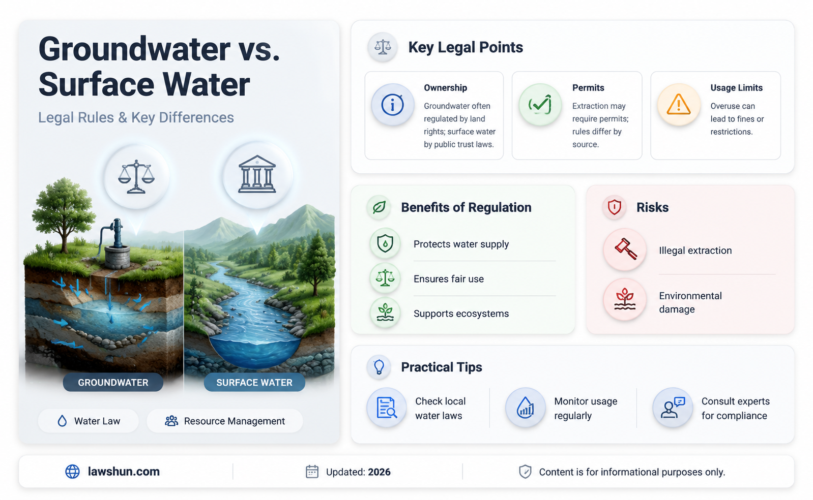 are groundwater and surface water regulated by the same laws
