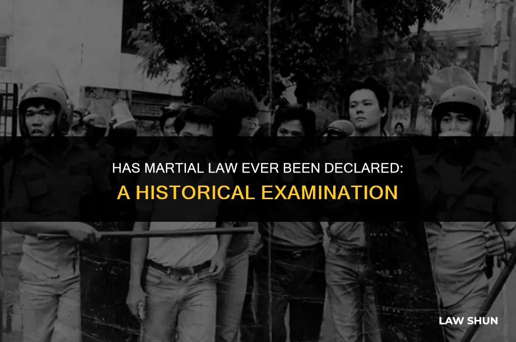 has marshal law ever been declared