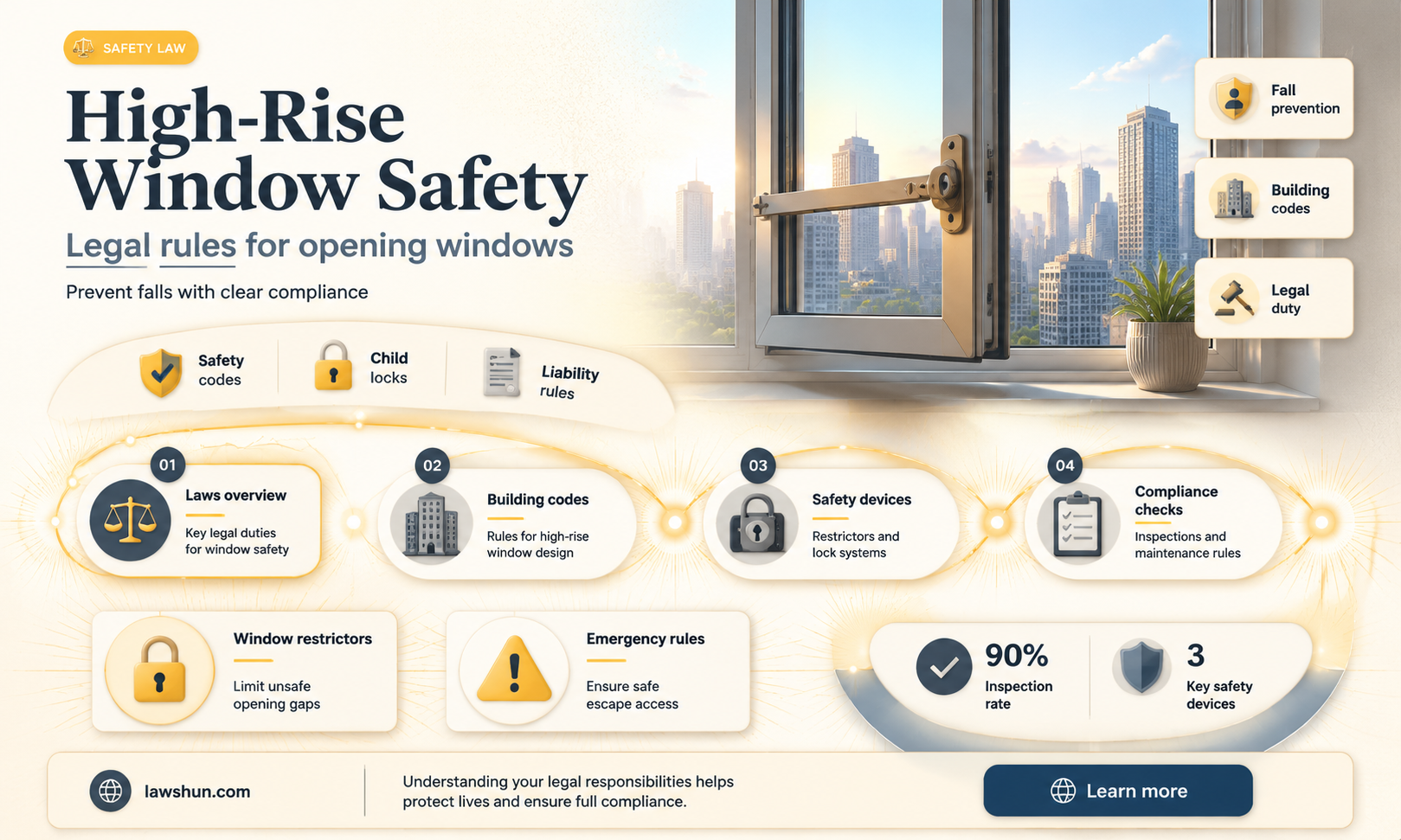 are there laws about high rise windows opening