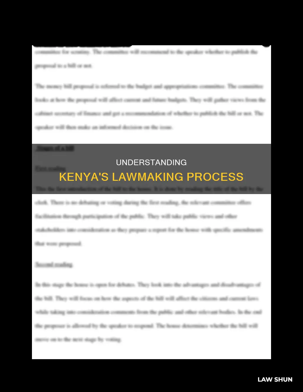 how a bill becomes a law in kenya