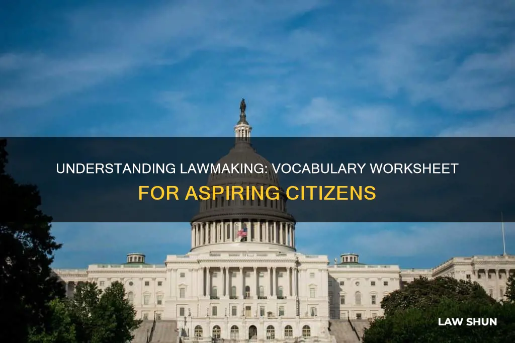 how a bill becomes a law vocabulary worksheet