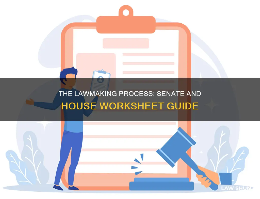 how a bill becomes a law worksheet answers senate house