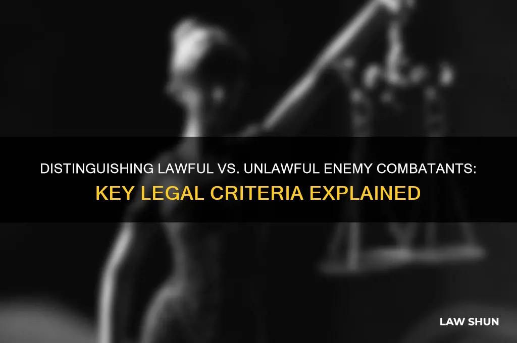 how are lawful enemy combatants distinguished from unlawful enemy combatants