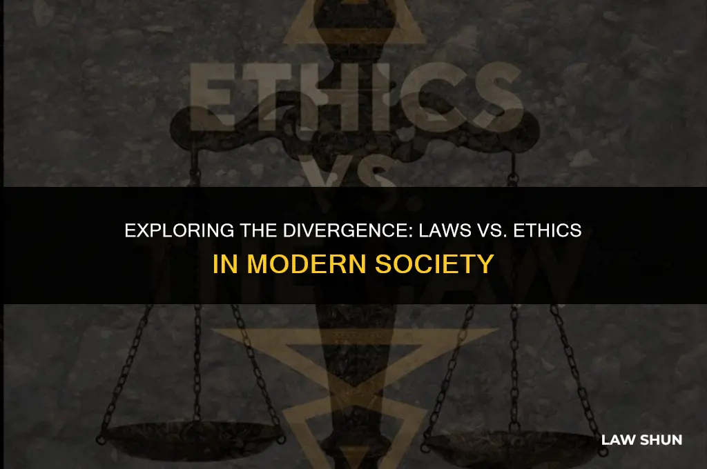 how are laws and ethics dissimilar