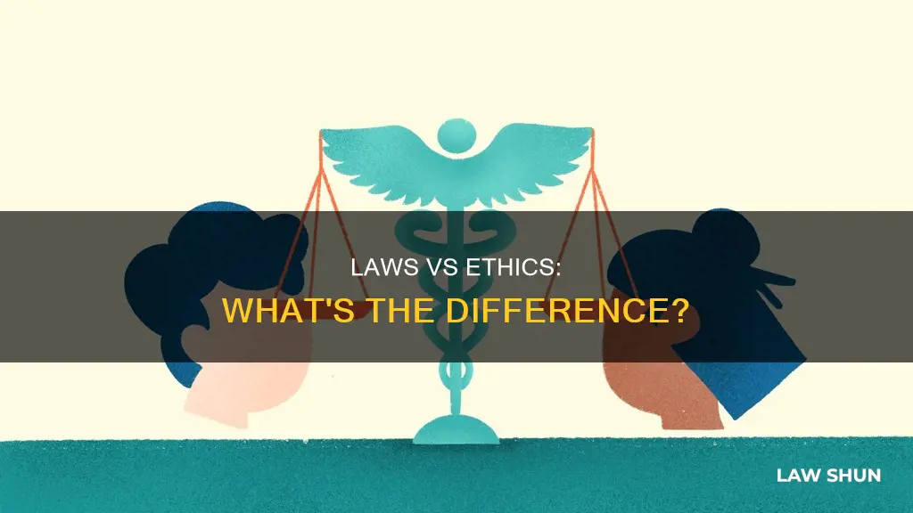 how are laws different from ethics brainly