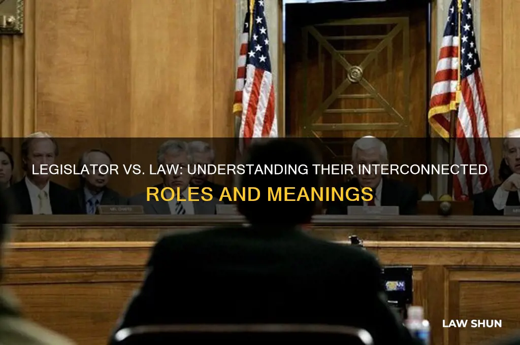 how are the words legislator and law related