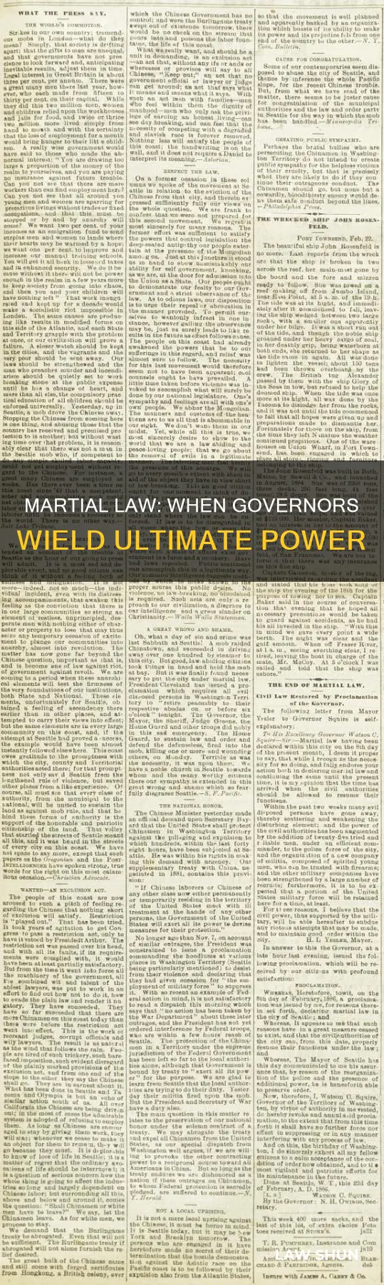how can a governor declare martial law