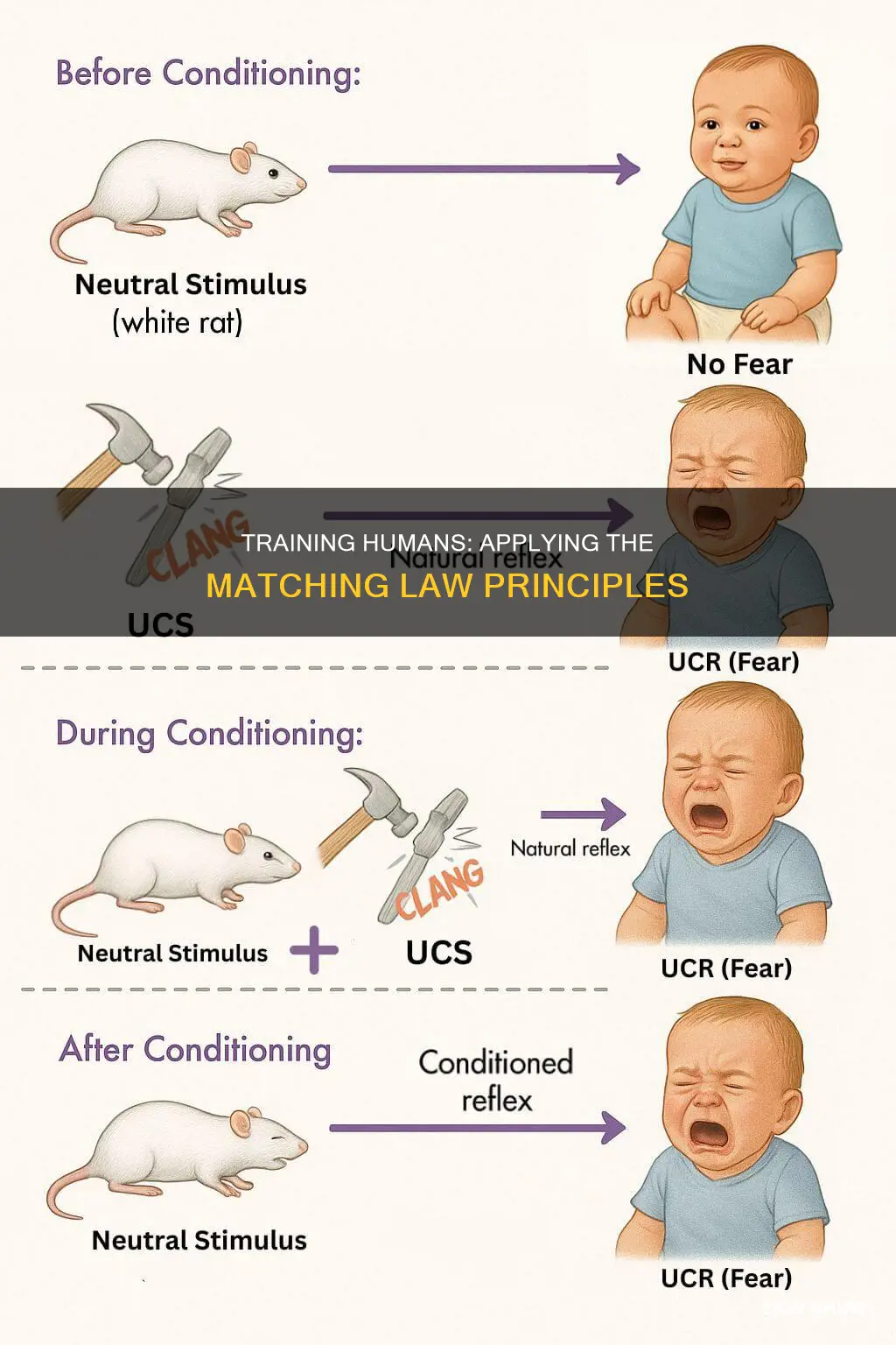 how can a human be trained with the matching law