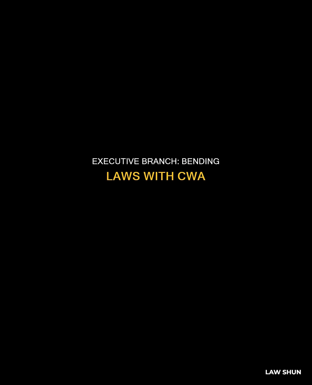 how can the excutive branch circumvent a law under cwa