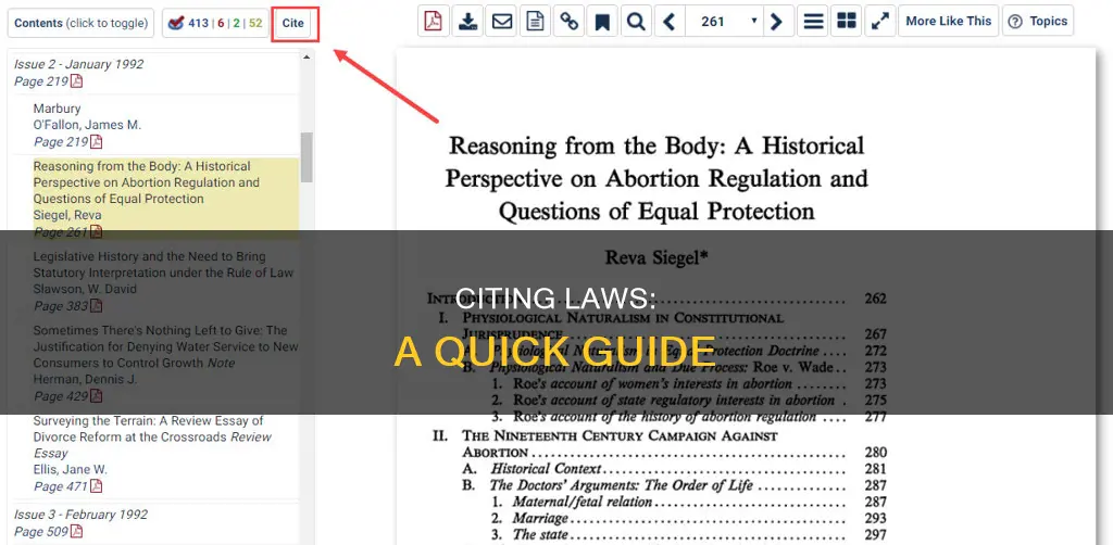 how can you cite a law