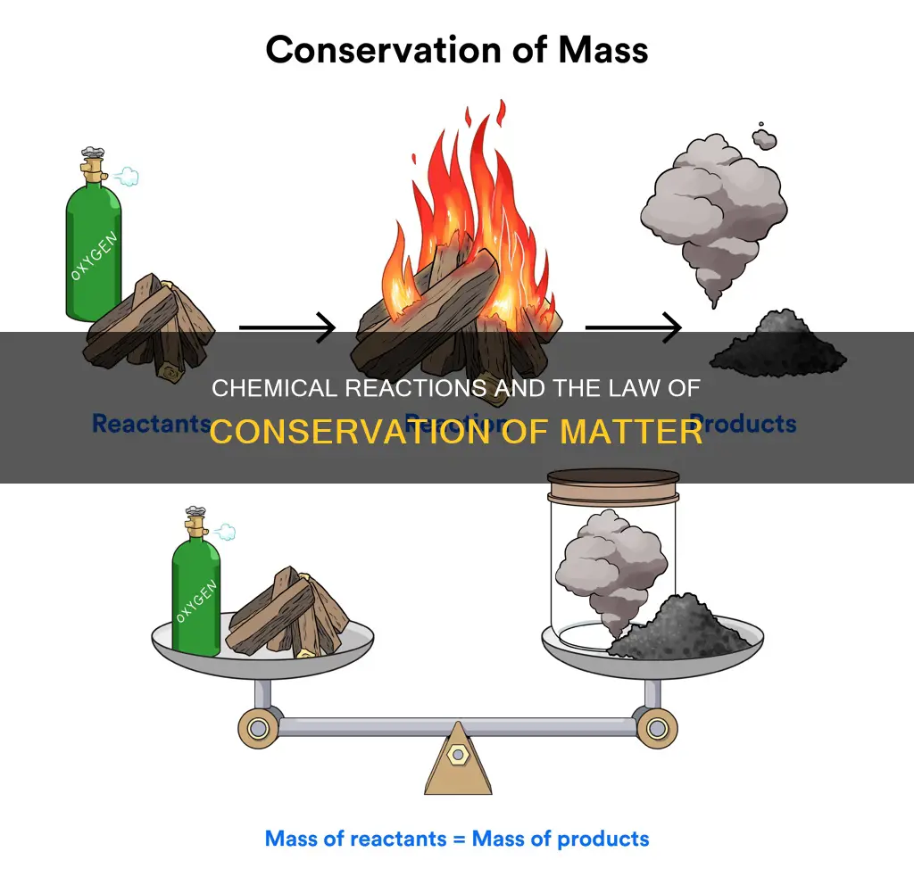 how chemical reaction apply to law of conservation of matter