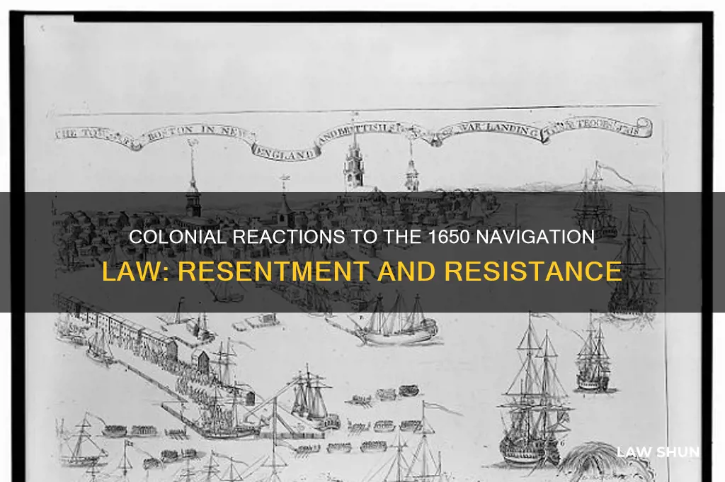 how did colonists feel about the navigation law of 1650