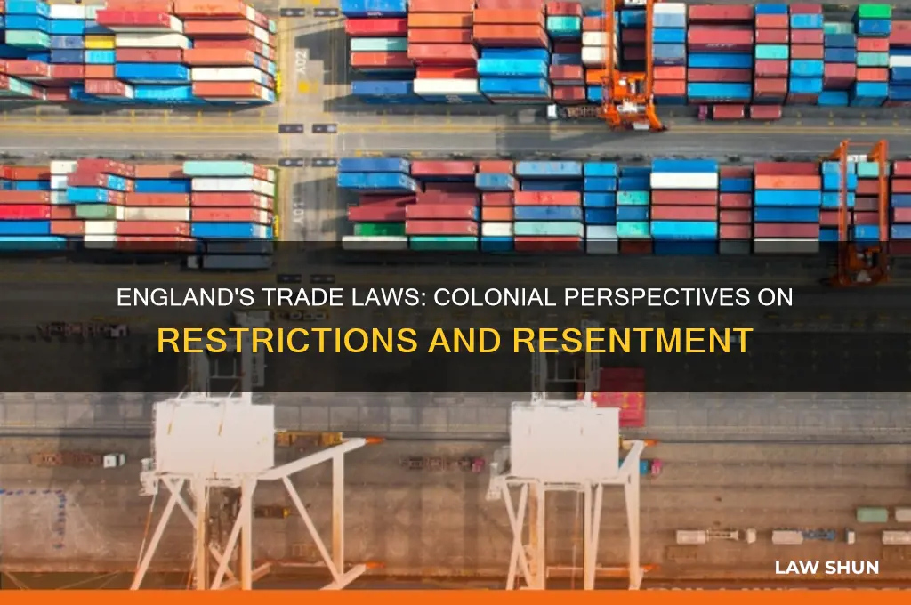 how did colonists view the trade laws that england set