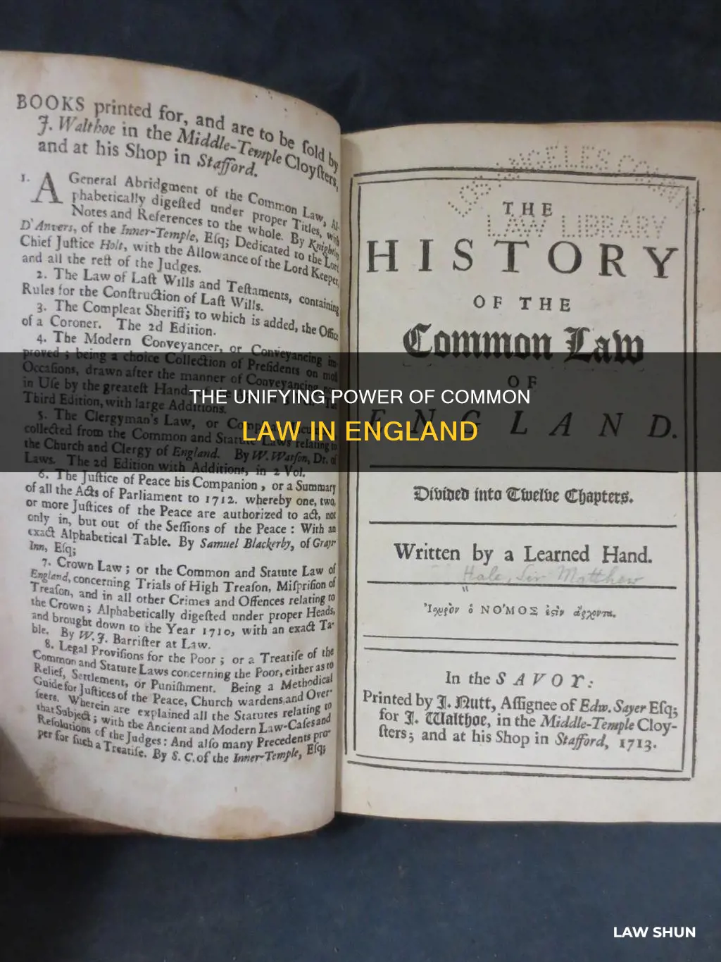 how did common law help unite england