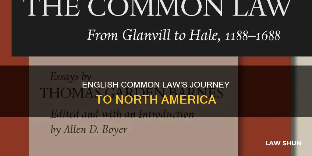 how did english common law arrive in north america