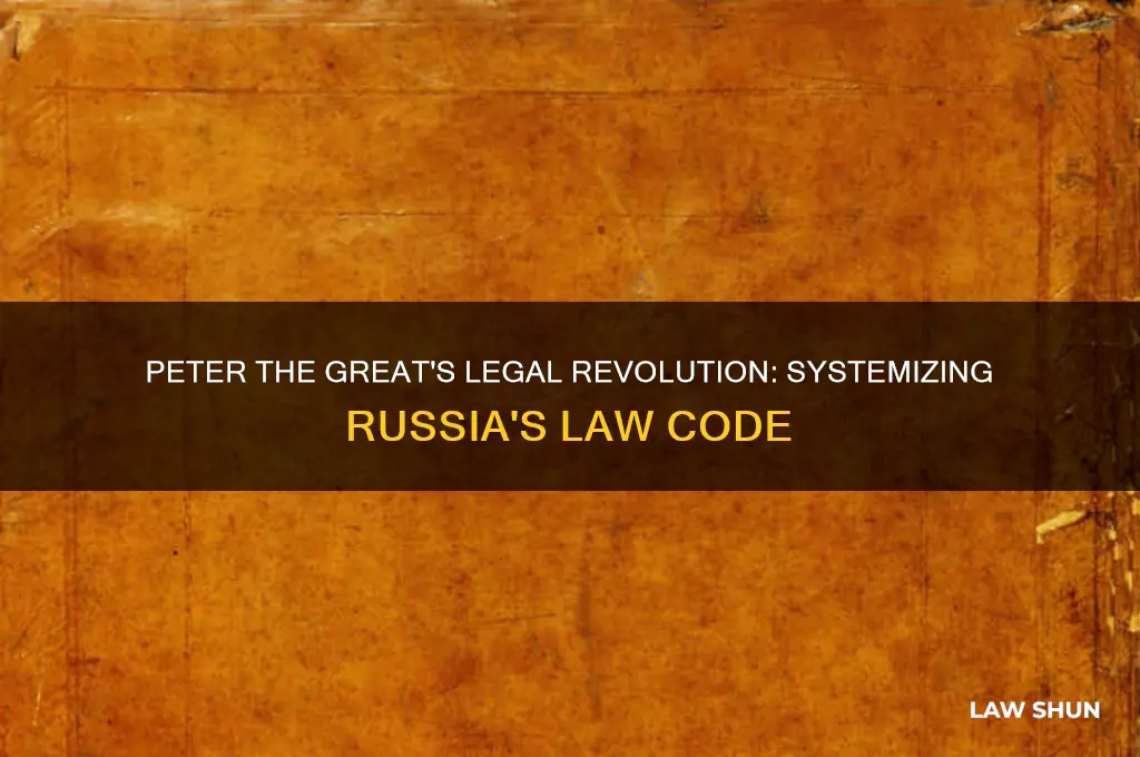 how did peter the great systemize the law code