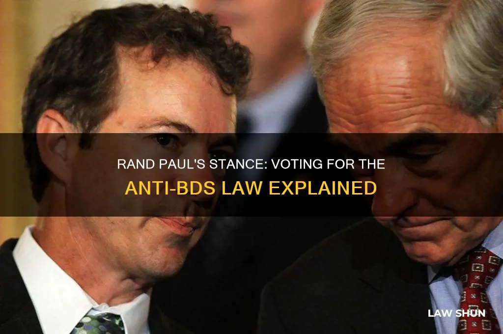how did rand paul voted for the anti bds law