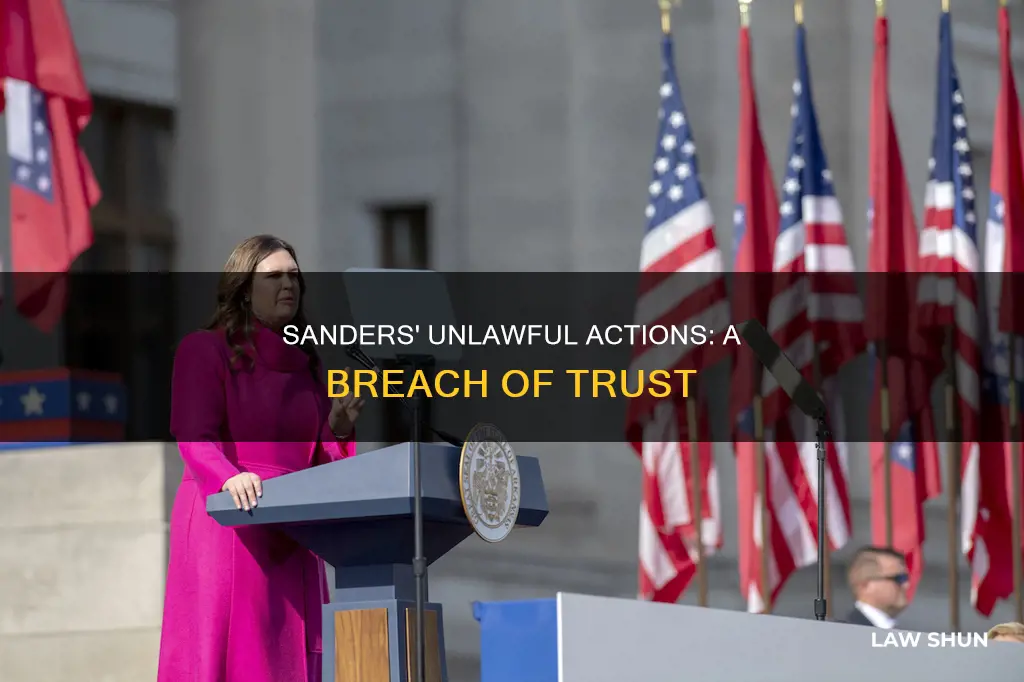 how did sanders break the law