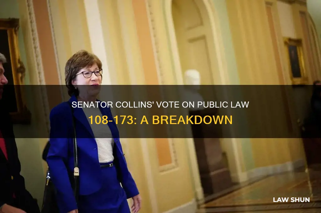 how did senator coloins vote on pub ic law 108-173