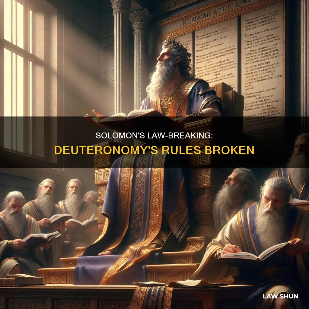 how did solomon break the law of deuteronomy