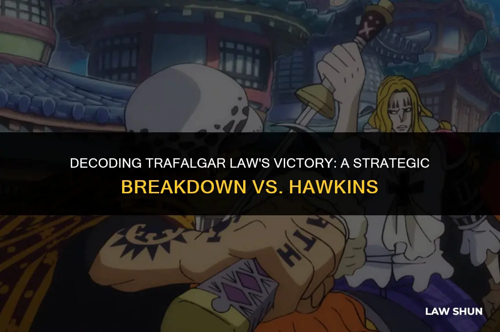 how did trafalgar law beat hawkins