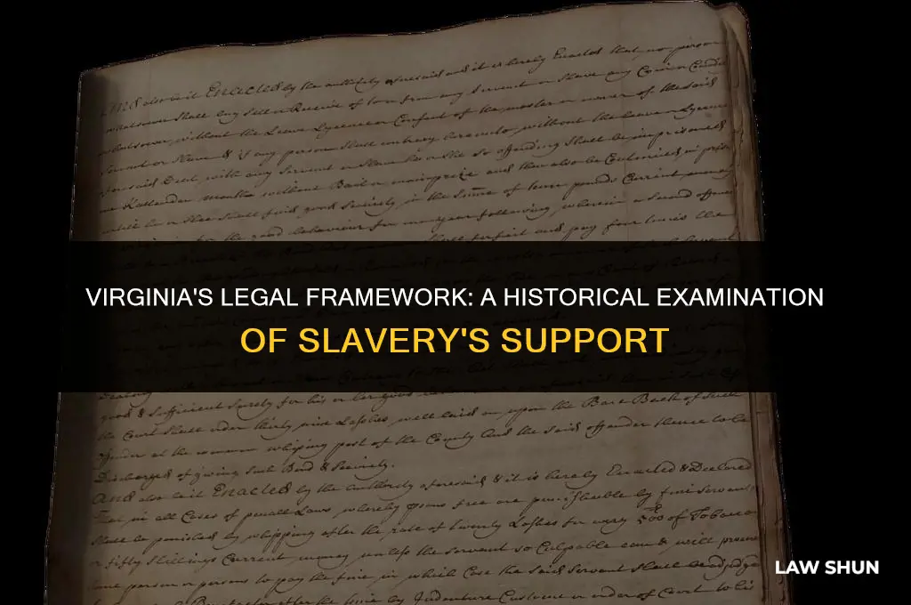 how did virginia law support slavery