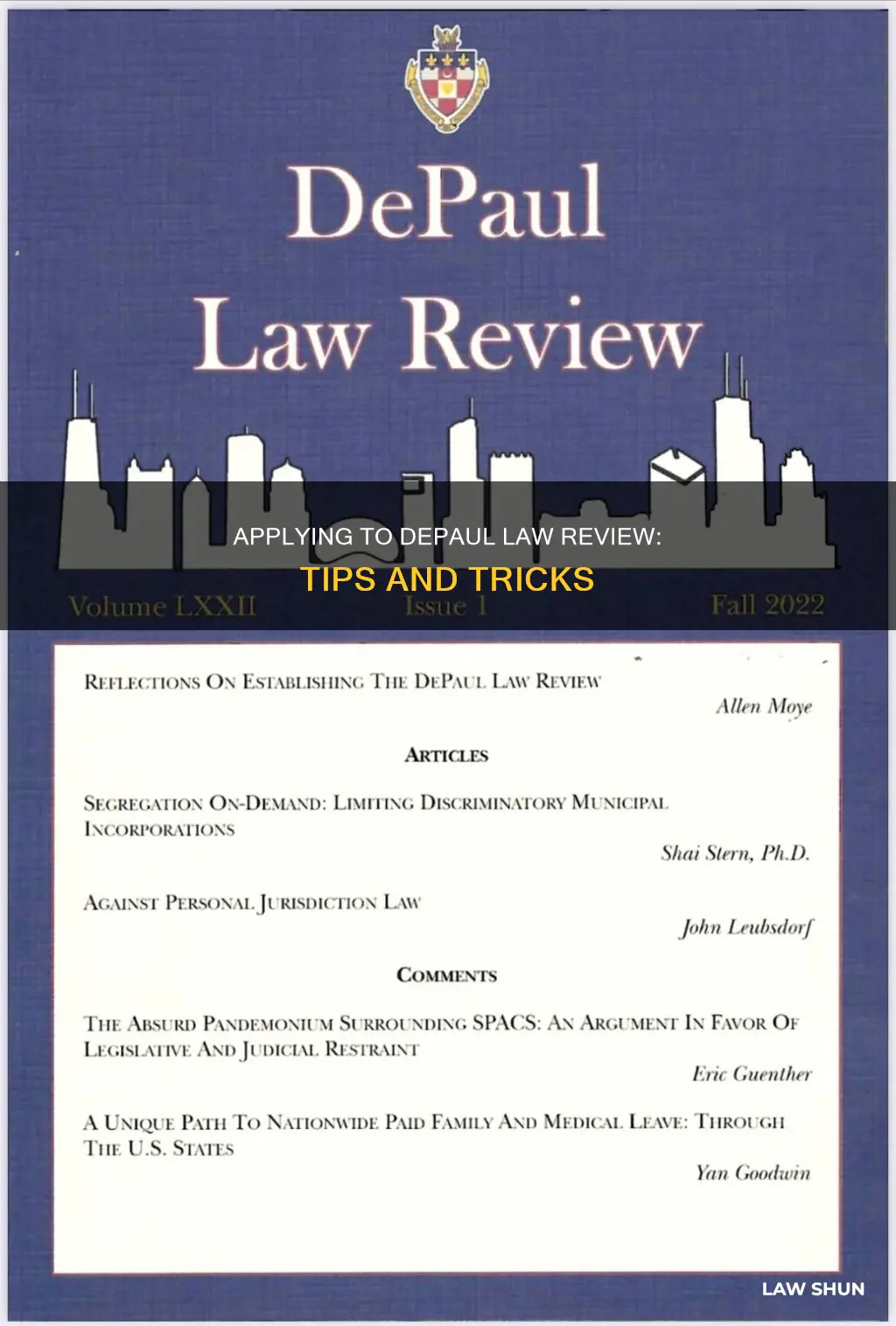 how do i apply to law review at depaul