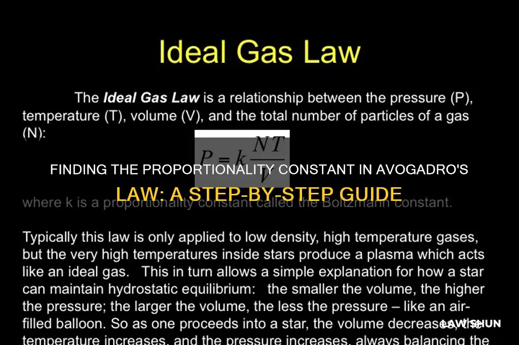 how do i find the proportionality constant in avogadro
