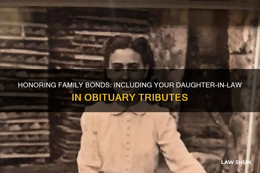 how do i show daughter in law in obituaries
