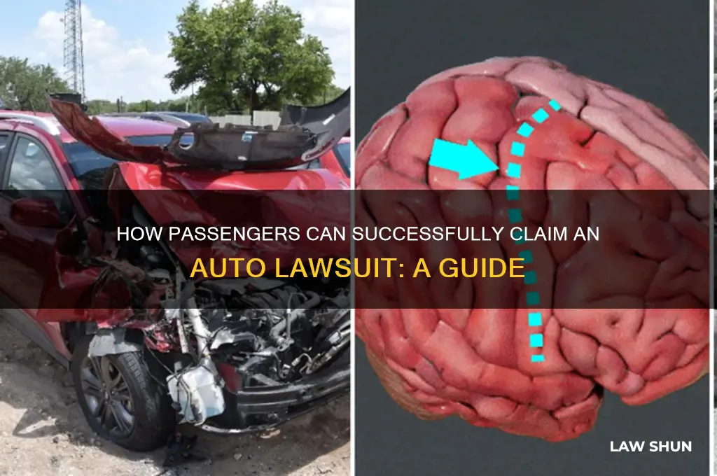how do passengers claims an auto law suit
