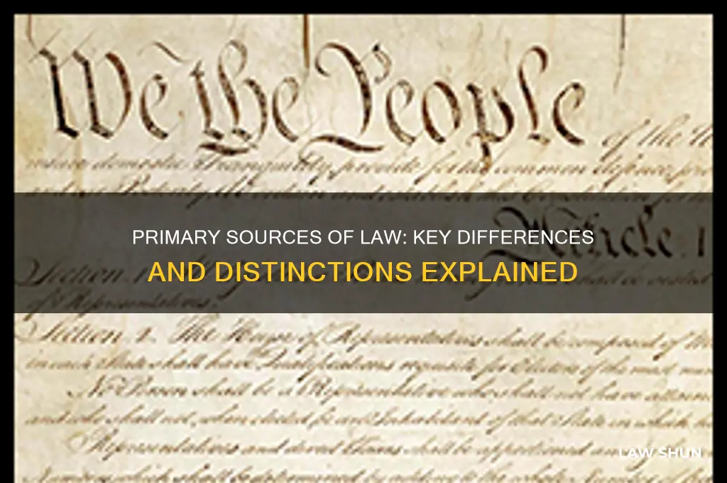 how do primary sources of law differ from one another