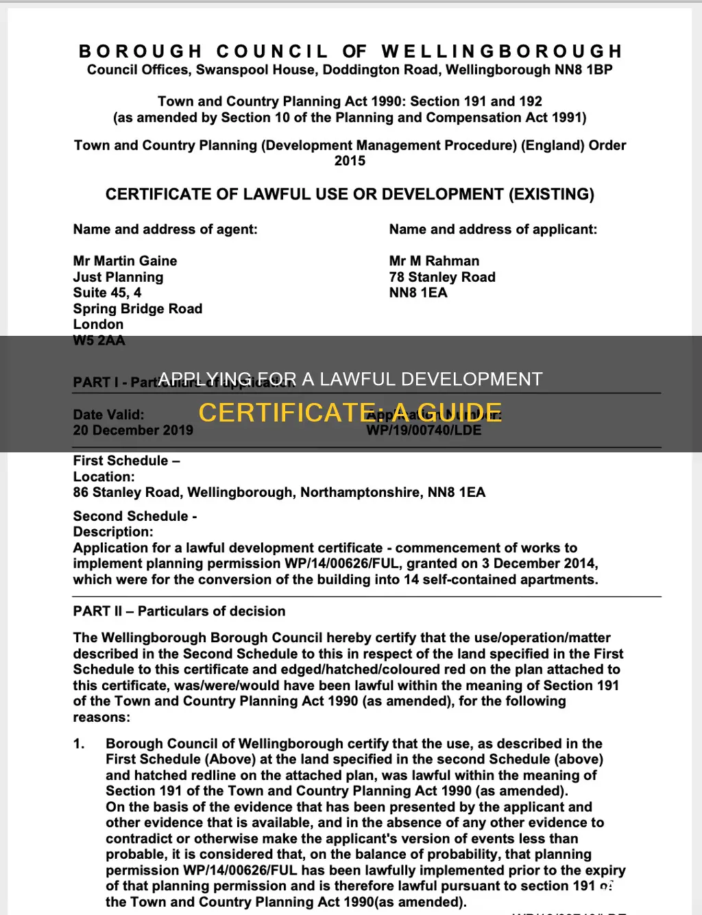 how do you apply for a lawful development certificate