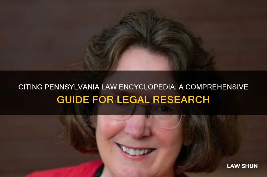 how do you cite from pennslvania law encyclopedia