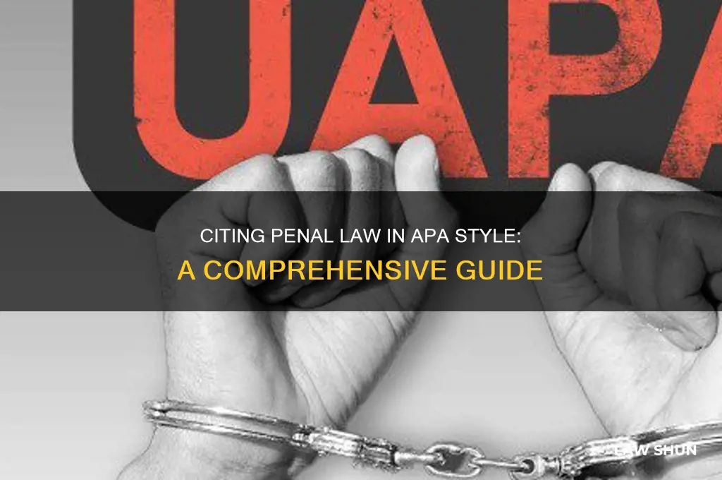 how do you cite the penal law in apa