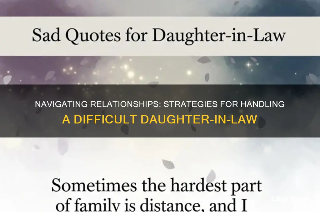how do you deal with s malisse daughter in law