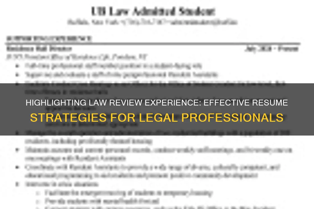 how do you put law review on resume