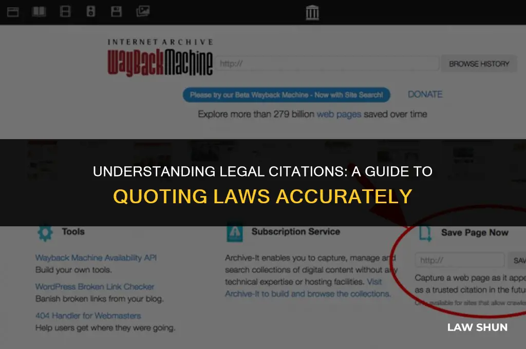 how do you quote a law