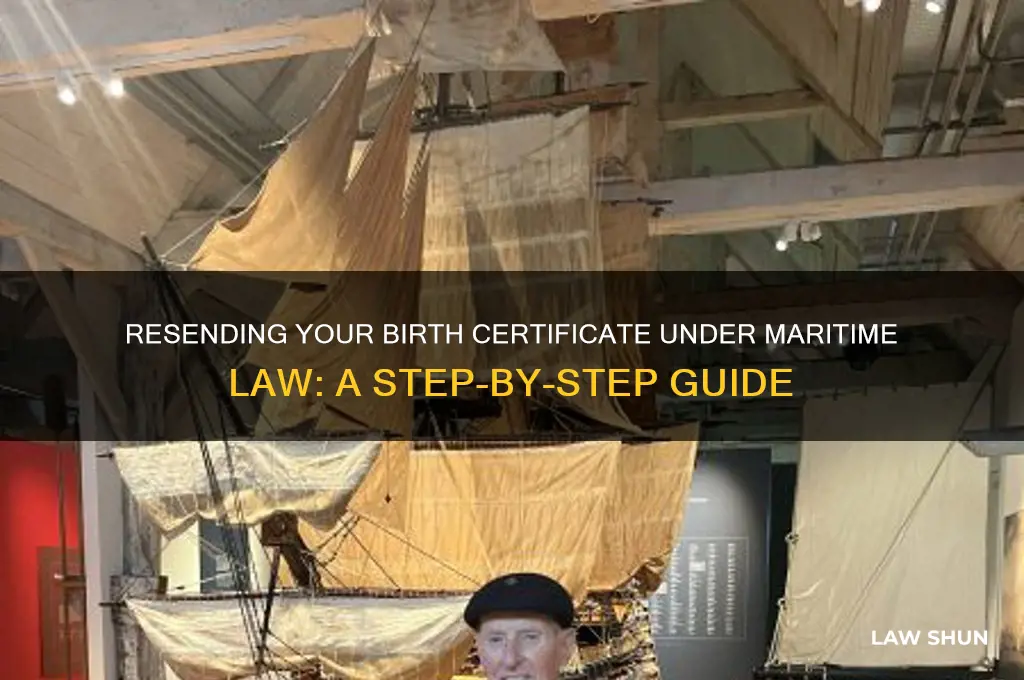 how do you resend your birth certificate under maritime law