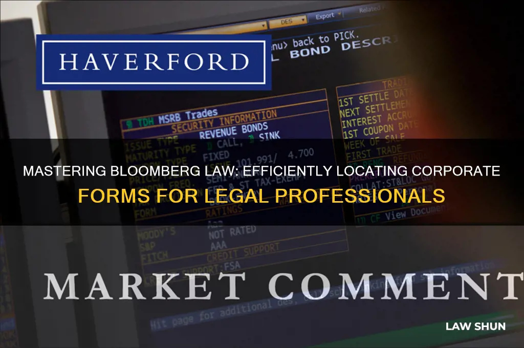 how do you search for corporate forms in bloomberg law