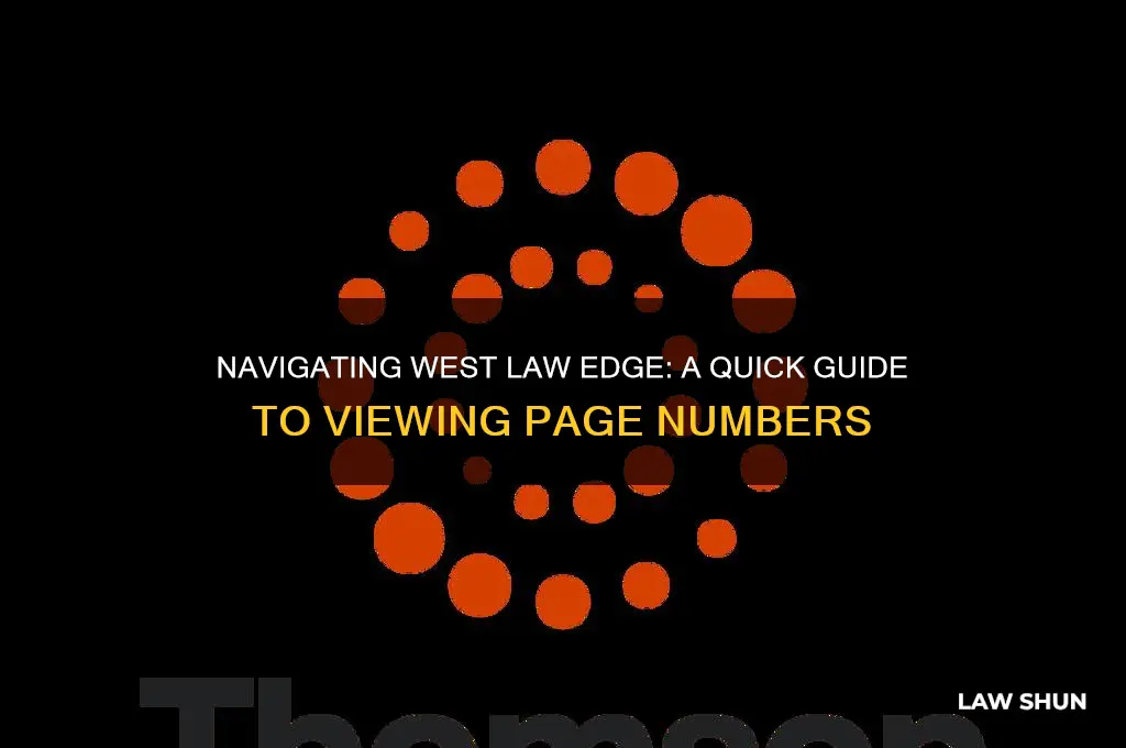 how do you see page numbers in west law edge