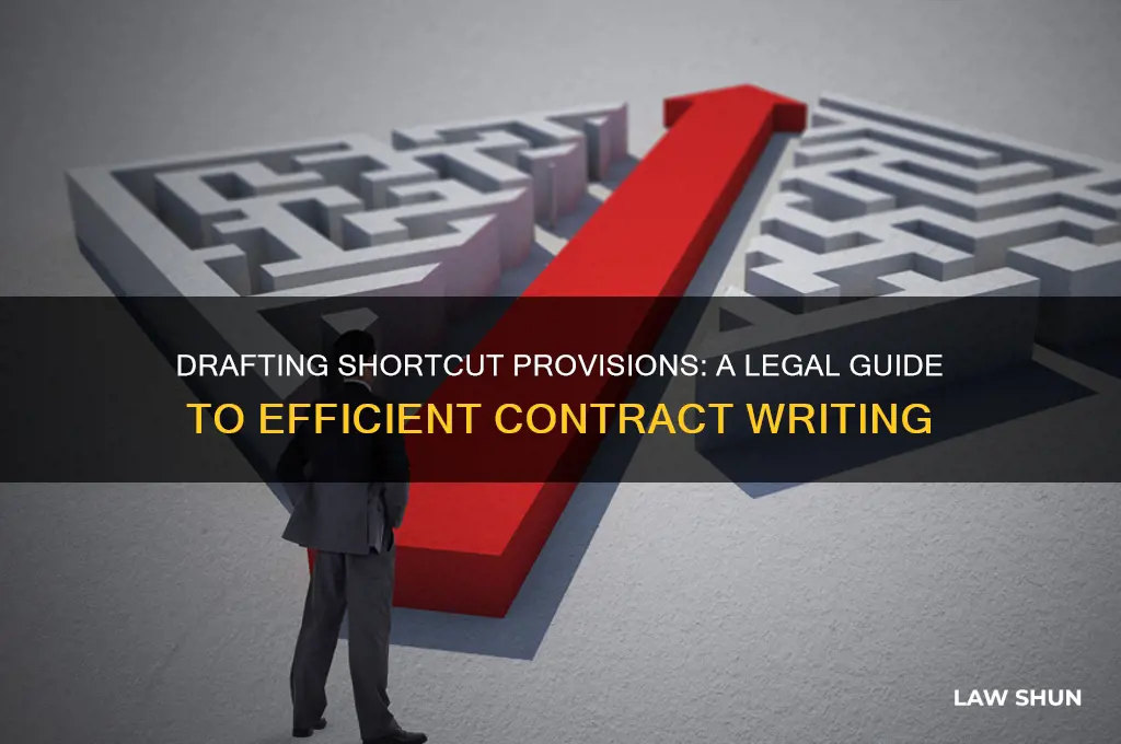 how do you write a shortcut provision in law