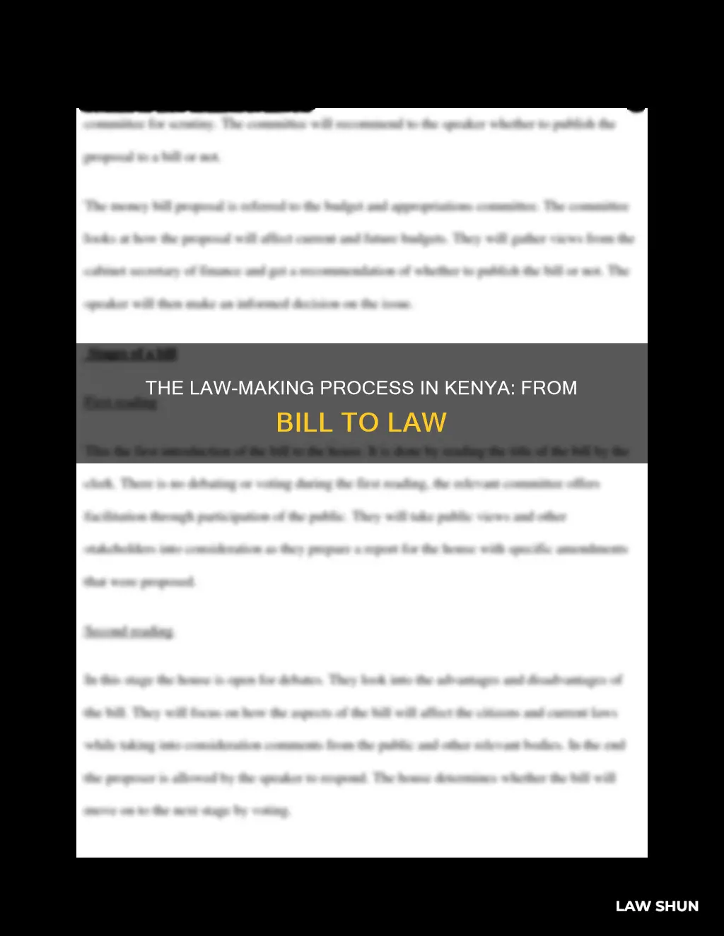 how does a bill becomes a law in kenya