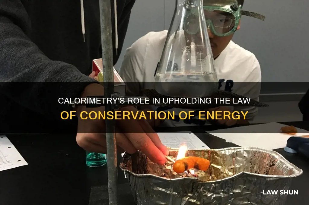 how does calorimetry satisfy the law of conservation of energy