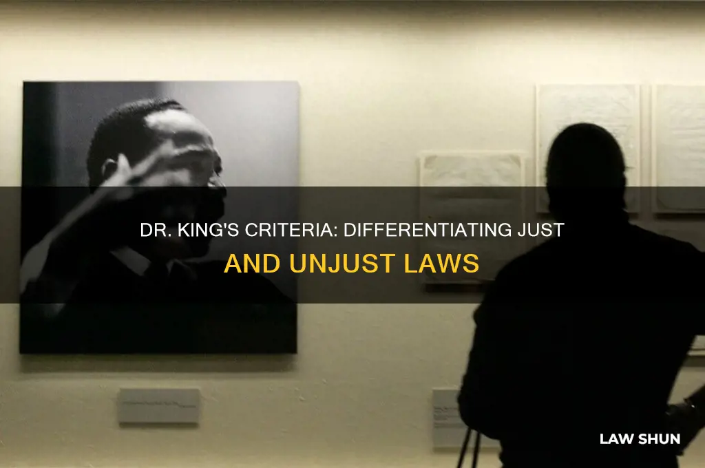 how does dr king distinguish between just and unjust laws
