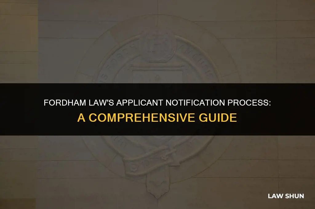 how does fordham law notify applicants