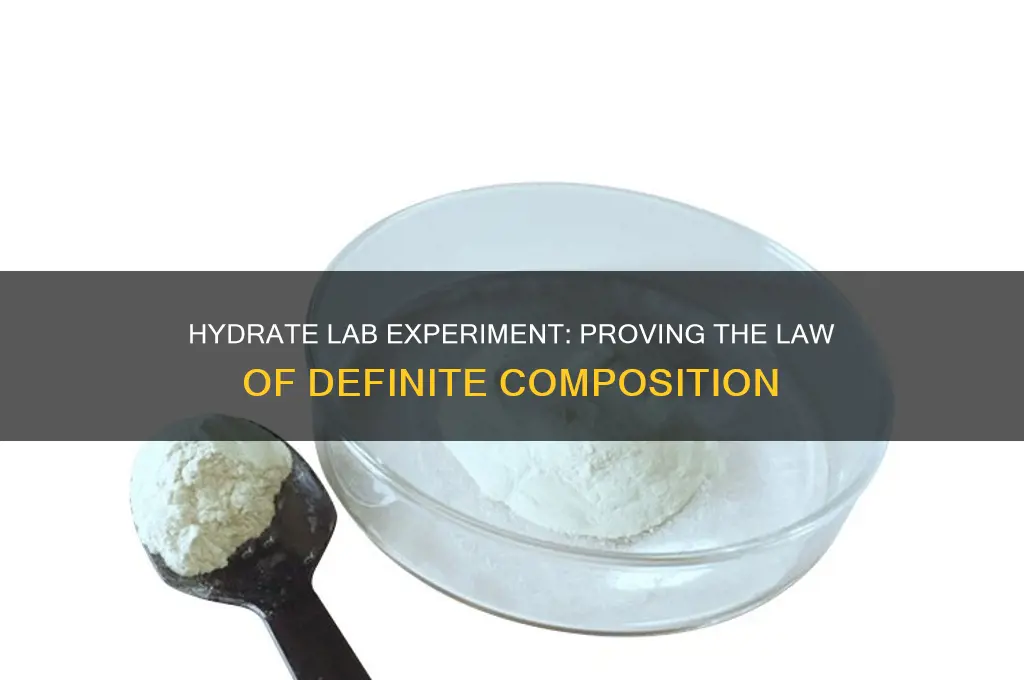 how does hydrate lab demonstrate law of definite composition
