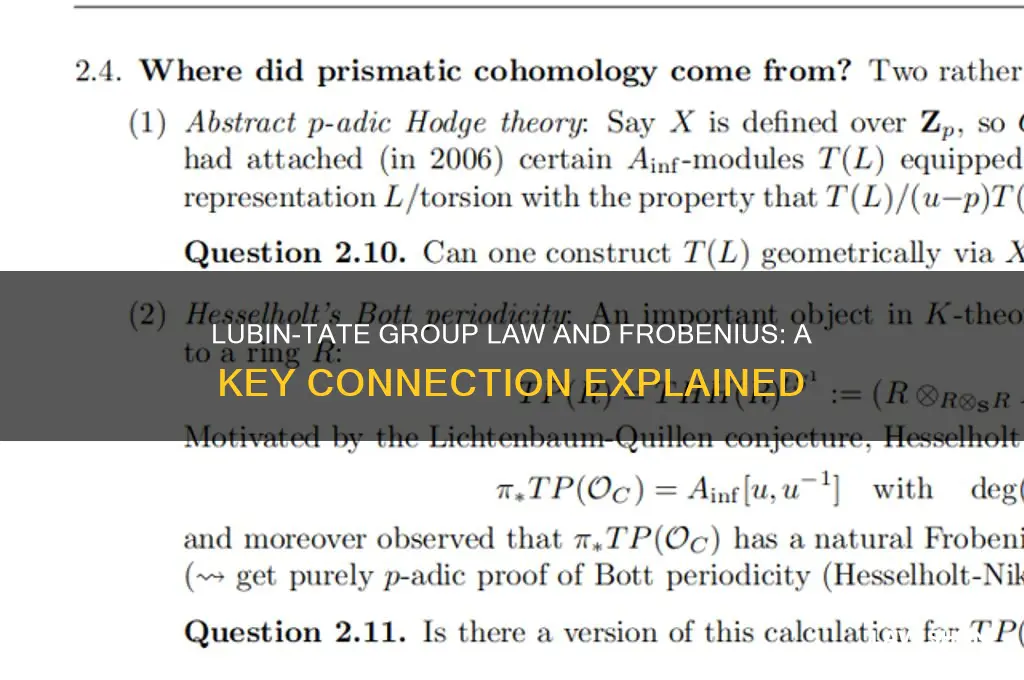 how does lubin tate group law relate to frobenius