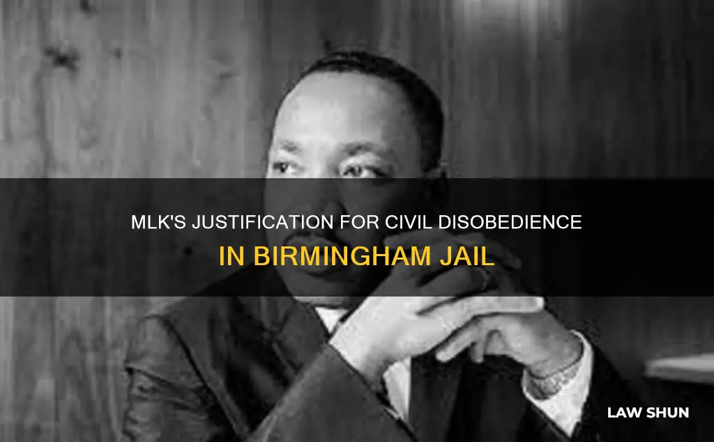 how does mlk justify breaking a law in birmingham jail